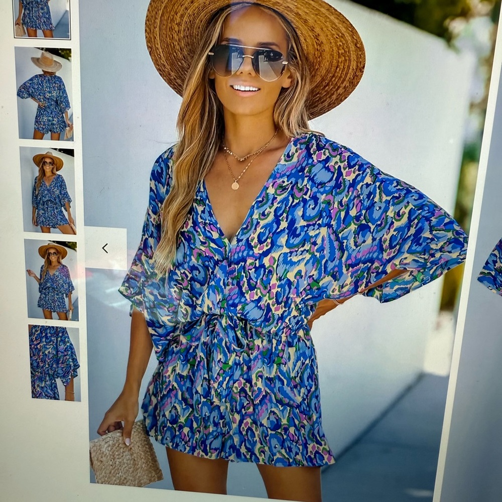 Cupshe drawstring wrap, romper - sz small